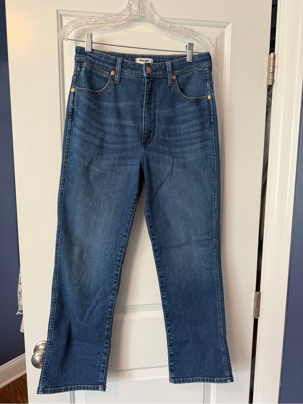 Wrangler Women's Straight Leg Jeans in Dark Blue Denim